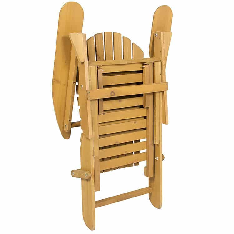 fir wood folding adirondack chair with ottoman