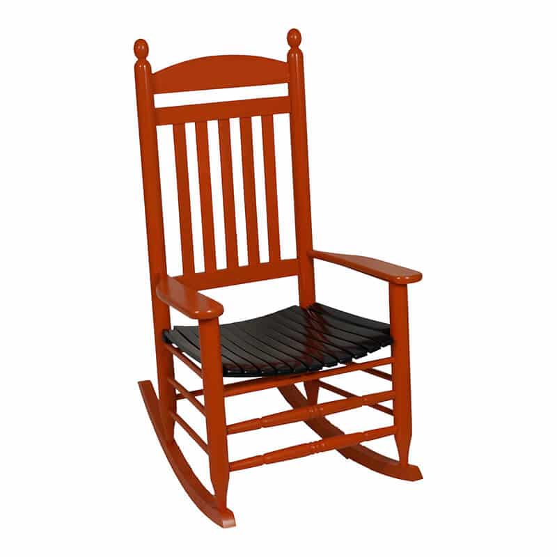 large wood rocking chair with cushion